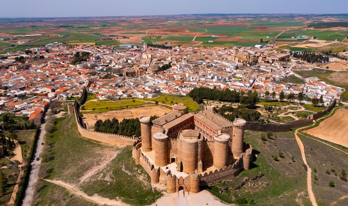 Vista aérea de Belmonte, La Mancha